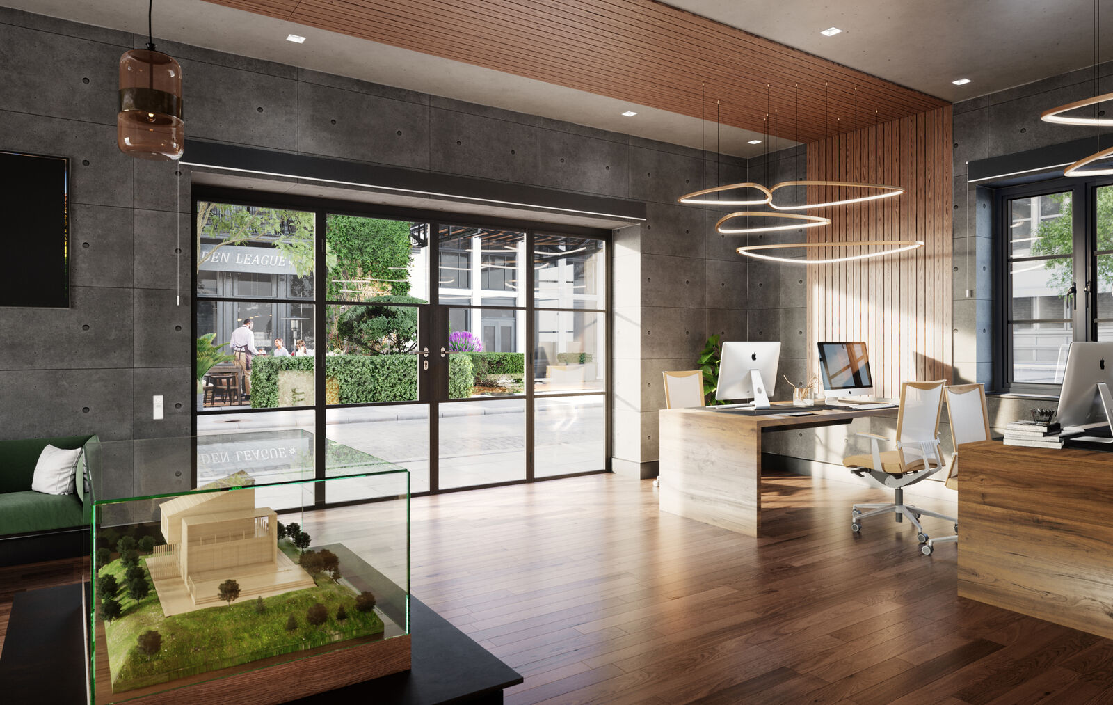 Origin OB-36+ aluminium bi-fold doors in an architect-designed studio