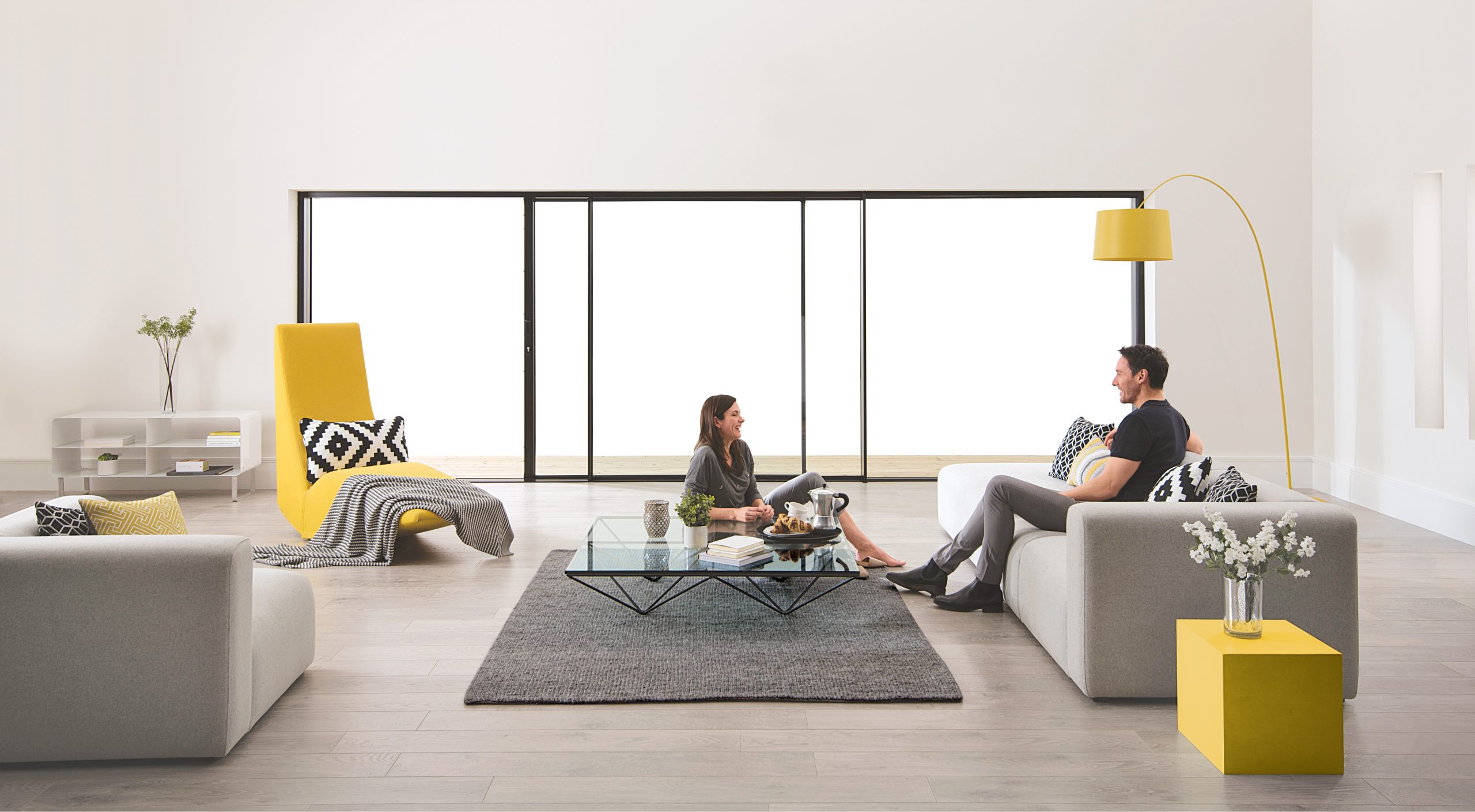Origin aluminium sliding door, slimline frame product photography